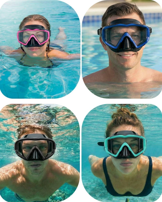 Alt view image 7 of 7 - Diving mask Anti-Fog Swimming Snorkel mask Suitable for Adults Scuba Dive Swim Snorkeling Goggles Masks