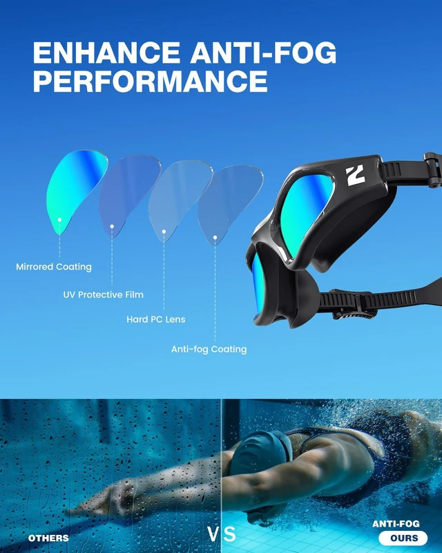 Alt view image 3 of 5 - G1 Air Swim Goggles Adult, Polarized for Pool, Outdoor, Open Water | Pro UV Protection, Wide Vision, Reduce Water Glare