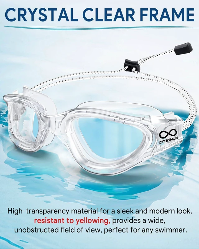 Alt view image 2 of 7 - Swim Goggles, Polarized Adult Swimming Goggles Bungee Strap No Hair Pulling Anti-fog Pool Goggles for Men Women