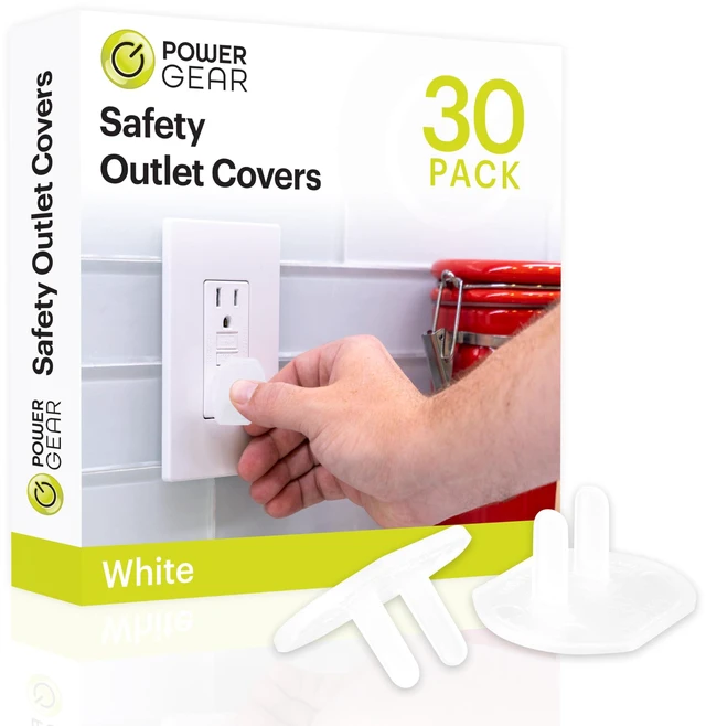 Main image of Electrical Outlet Baby Proof Covers, 30 Pack, White | Secure Outlet Plugs for Baby Proofing & Child Proofing, Reusable, Durable Plastic, Tamper Resistant