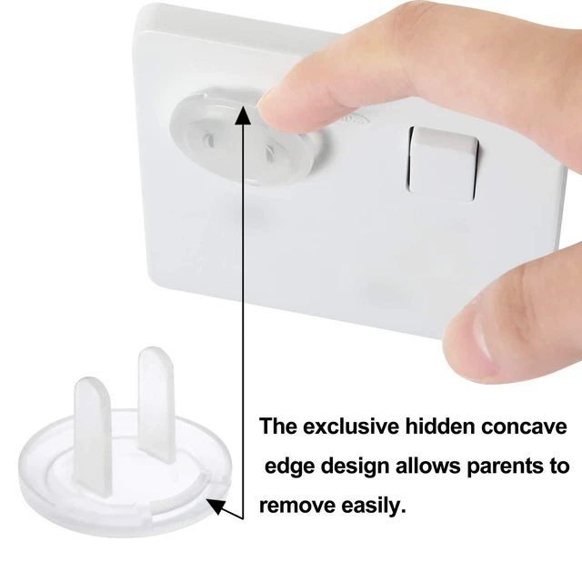 Alt view image 5 of 7 - 52 Pack Outlet Plug Covers, Clear Child Safety Protectors | Electrical Outlet Safety Caps, BPA Free Plastic, Adult Easy Release Design, Tool-Free Removal, Hidden Concave Edge