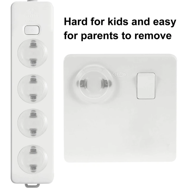 Alt view image 6 of 7 - 52 Pack Outlet Plug Covers, Clear Child Safety Protectors | Electrical Outlet Safety Caps, BPA Free Plastic, Adult Easy Release Design, Tool-Free Removal, Hidden Concave Edge