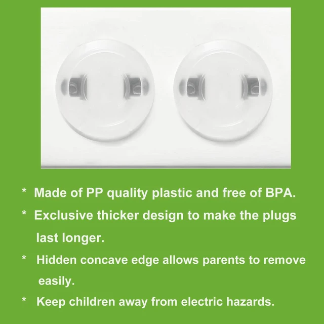 Alt view image 7 of 7 - 52 Pack Outlet Plug Covers, Clear Child Safety Protectors | Electrical Outlet Safety Caps, BPA Free Plastic, Adult Easy Release Design, Tool-Free Removal, Hidden Concave Edge
