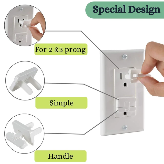 Alt view image 4 of 7 - Outlet Covers Baby Proofing - 15 Pack, 2 Prongs, Child Proof Plug Covers for Childproofing