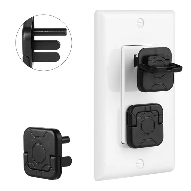 Alt view image 7 of 7 - Electrical Outlet Covers Baby Proofing, 10 Pack, Black, ABS Plastic, 3 Prongs & Hidden U Ring Design, Outlet Plug Covers Baby Proofing
