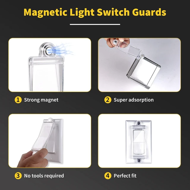 Alt view image 2 of 7 - Light Switch Guard Cover Light Switch Outlet Covers for Flat Modern Wall Switches-Child Safety Protection(Clear,1 Piece)