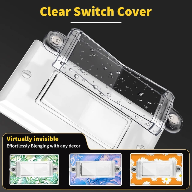 Alt view image 3 of 7 - Light Switch Guard Cover Light Switch Outlet Covers for Flat Modern Wall Switches-Child Safety Protection(Clear,1 Piece)