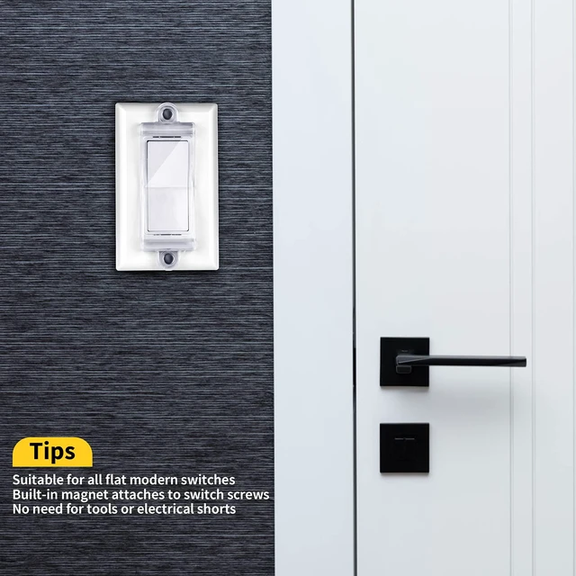 Alt view image 5 of 7 - Light Switch Guard Cover Light Switch Outlet Covers for Flat Modern Wall Switches-Child Safety Protection(Clear,1 Piece)