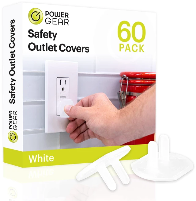 Main image of Electrical Outlet Baby Proof Covers, 60 Pack, White | Secure Outlet Plugs for Baby Proofing & Child Proofing, Reusable, Durable Plastic, Tamper Resistant