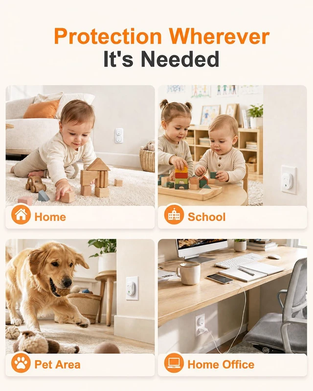 Alt view image 6 of 7 - Outlet Covers Baby Proofing, 24 Pack Child Proof Outlet Plug Covers | Socket Covers for Outlets with Rotating Unlock Design, Electrical Outlet Cover Fits US 3-Prong Wall Outlet for Home, School