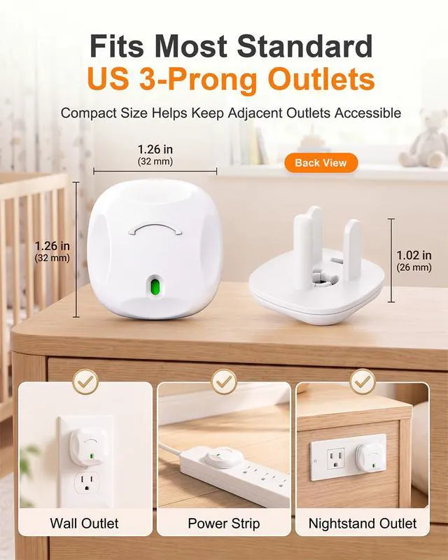 Alt view image 3 of 7 - Outlet Covers Baby Proofing, 24 Pack Child Proof Outlet Plug Covers | Socket Covers for Outlets with Rotating Unlock Design, Electrical Outlet Cover Fits US 3-Prong Wall Outlet for Home, School