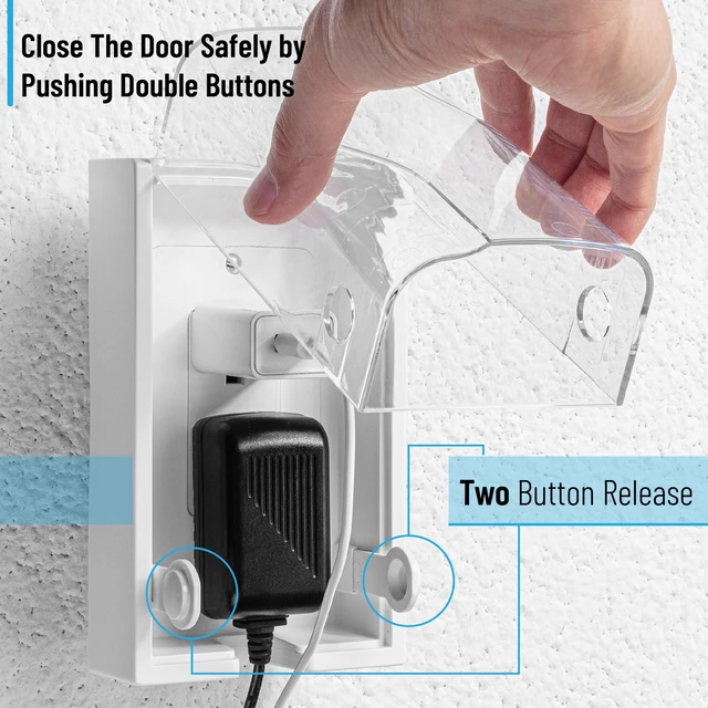 Alt view image 4 of 7 - Baby Safety Outlet Cover Box, Clear Door, Baby Proof Outlet Covers, Plug Covers for Electrical Outlets