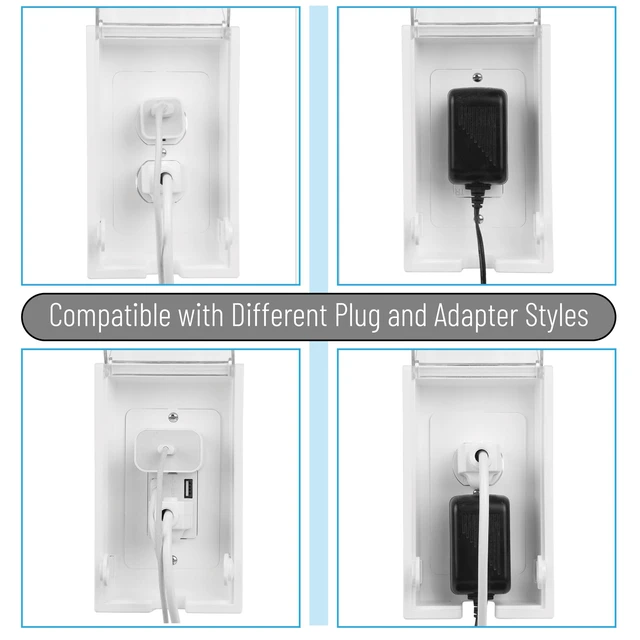 Alt view image 5 of 7 - Baby Safety Outlet Cover Box, Clear Door, Baby Proof Outlet Covers, Plug Covers for Electrical Outlets