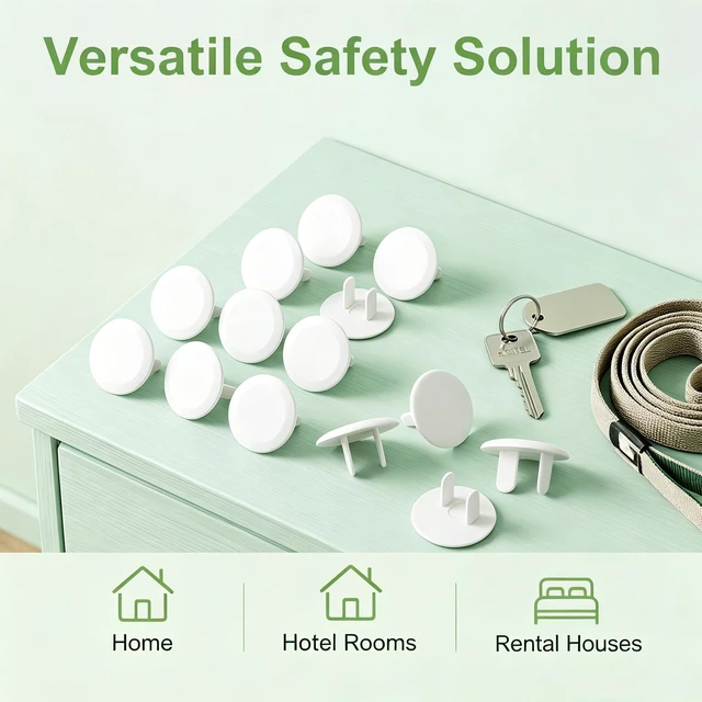 Alt view image 4 of 7 - 24 Pack Outlet Covers Baby Proofing, Baby Proof Outlet Covers, Plug Covers Baby Proofing, Childproof Electrical Socket Plug Protectors, Durable Socket Safety Guards for Home Hotel Travel