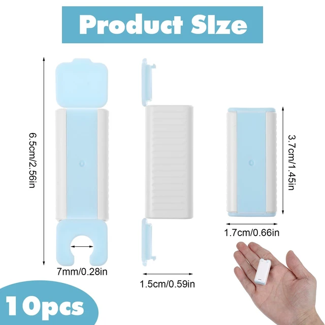 Alt view image 6 of 7 - 10Pcs Baby Proof Charger Cord Protectors, Childproof USB Charger Cords Covers Universal Toddlers Safety Phone Power Outlet Protector Covers Electrical Cord Cover(Blue and White)
