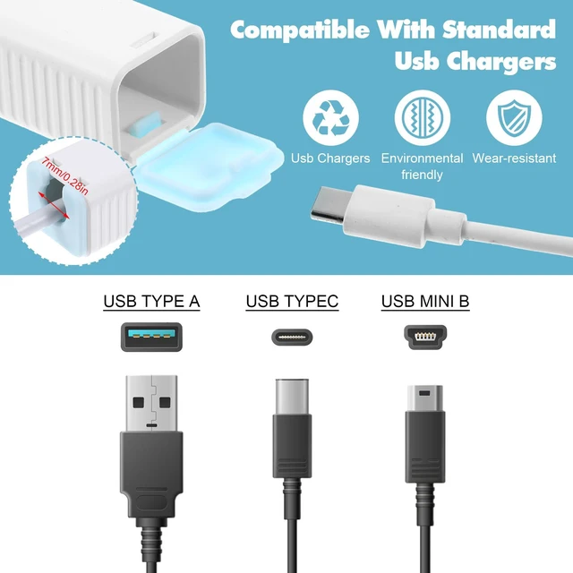 Alt view image 5 of 7 - 10Pcs Baby Proof Charger Cord Protectors, Childproof USB Charger Cords Covers Universal Toddlers Safety Phone Power Outlet Protector Covers Electrical Cord Cover(Blue and White)