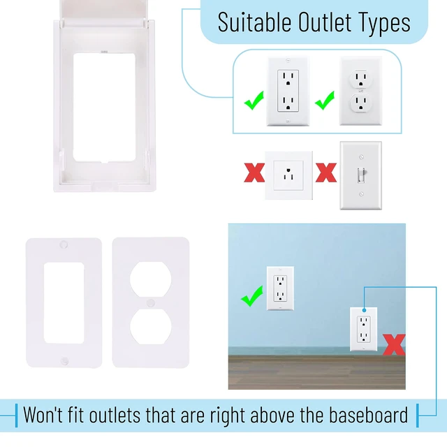 Alt view image 4 of 7 - Baby Safety Outlet Cover Box - Plug Covers for Electrical Outlets, Child Proof Outlet Cover, Socket Covers for Outlets