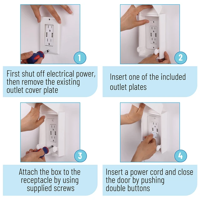 Alt view image 6 of 7 - Baby Safety Outlet Cover Box - Plug Covers for Electrical Outlets, Child Proof Outlet Cover, Socket Covers for Outlets