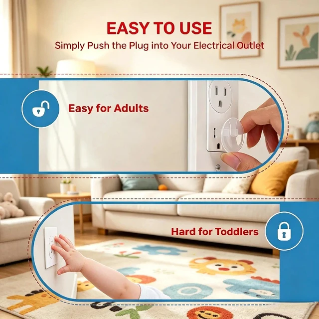 Alt view image 6 of 7 - 50 Pack Outlet Covers Baby Proofing Clear Outlet Covers Safety Plug Covers | Safe & Secure Electric Plug Protectors Sturdy Childproof Socket Covers for Home & Office Keep Electrical Outlets Covered