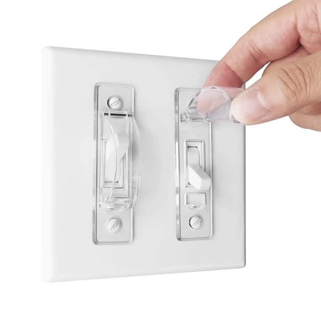 Alt view image 2 of 7 - Childproof Wall Switch Guard, Prevent Accidental On/Off Clear 2pk | Stops unintended light switch toggling. Durable clear plastic, easy install, fits standard household toggle switches