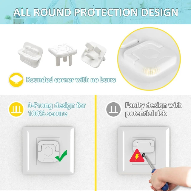 Alt view image 5 of 7 - Baby-Proof Outlet Covers - Child Safety Electric Plug Protectors to Prevent Power Shock (32 Pack)