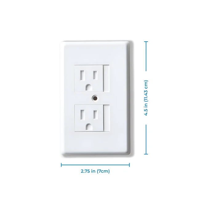 Alt view image 2 of 7 - Safe Plate Electrical Outlet Covers, White | Baby Proof Electrical Outlet Cover with Self-Closing Sliding Safety Plate for Standard Wall Sockets, Easy Installation, White