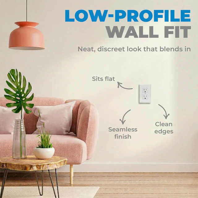 Alt view image 6 of 7 - Safe Plate Electrical Outlet Covers, White | Baby Proof Electrical Outlet Cover with Self-Closing Sliding Safety Plate for Standard Wall Sockets, Easy Installation, White
