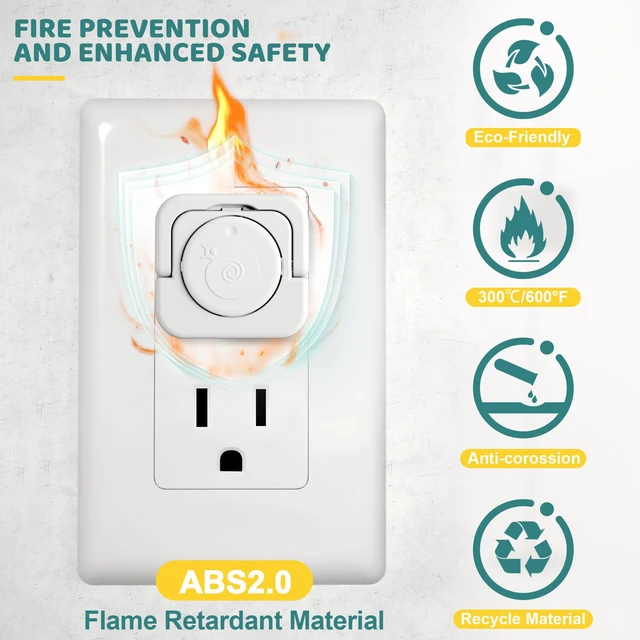 Alt view image 3 of 7 - 45 Pack Outlet Covers Baby & Pet Proofing, White Plug Covers | Electric Socket Covers with Hidden Pull Handle for Child Safety, Plug Protectors to Prevent Power Shock for Toddlers & Kids