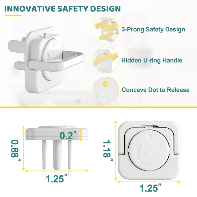 Alt view image 7 of 7 - 45 Pack Outlet Covers Baby & Pet Proofing, White Plug Covers | Electric Socket Covers with Hidden Pull Handle for Child Safety, Plug Protectors to Prevent Power Shock for Toddlers & Kids