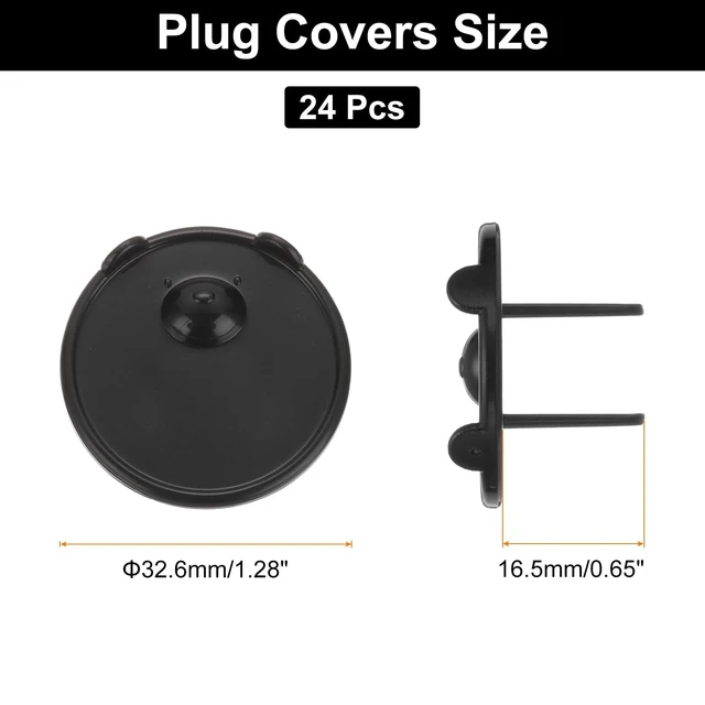 Alt view image 2 of 6 - 24 Pack Outlet Covers Proofing, Plug Covers Easy Installation Electric Plug Protectors Safety Socket Cover Plugs Protector Black