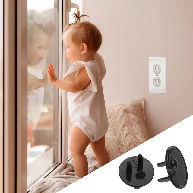 Alt view image 5 of 6 - 24 Pack Outlet Covers Proofing, Plug Covers Easy Installation Electric Plug Protectors Safety Socket Cover Plugs Protector Black