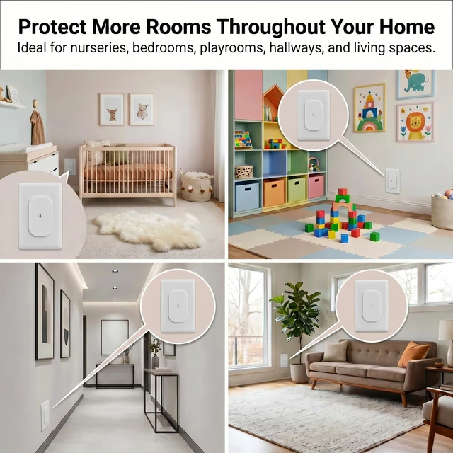 Alt view image 3 of 7 - Baby Proof Outlet Covers, Screw-On Plates for Duplex Outlets (4) | Reusable screw-on plates cover standard duplex outlets to help restrict access in nurseries and living spaces.