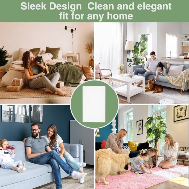 Alt view image 5 of 7 - Screwless Blank Wall Plate Cover 4 Pack 1-Gang Blank Outlet Switch Covers Plate No Device Electrical Faceplate Standard Size 4.69" x 2.92" Impact Resistant, Gloss White