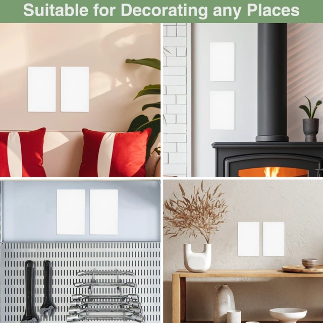 Alt view image 6 of 7 - Screwless Blank Wall Plate Cover 4 Pack 1-Gang Blank Outlet Switch Covers Plate No Device Electrical Faceplate Standard Size 4.69" x 2.92" Impact Resistant, Gloss White