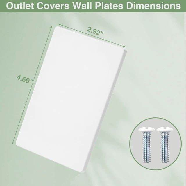 Alt view image 7 of 7 - Screwless Blank Wall Plate Cover 4 Pack 1-Gang Blank Outlet Switch Covers Plate No Device Electrical Faceplate Standard Size 4.69" x 2.92" Impact Resistant, Gloss White