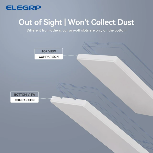 Alt view image 3 of 6 - Blank Wall Plate Cover, 1-Gang Screwless Blank Outlet Plate, Mid-Size 4.88" x 3.13" Unbreakable Thermoplastic Blank Faceplate Cover for Unused Outlets/Switches, UL Listed (5 Pack, Matte White)