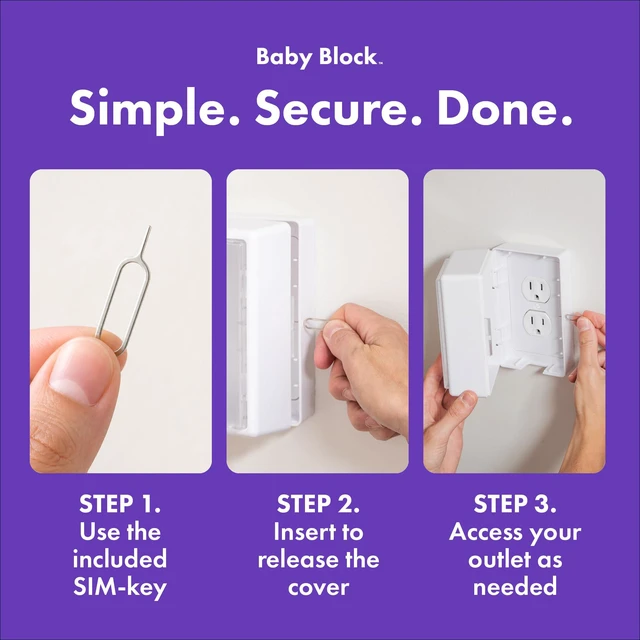 Alt view image 4 of 7 - Outlet Cover Box Outlet Covers Baby Proofing Child Proof Lock