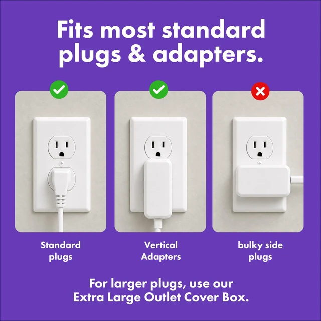 Alt view image 7 of 7 - Outlet Cover Box Outlet Covers Baby Proofing Child Proof Lock