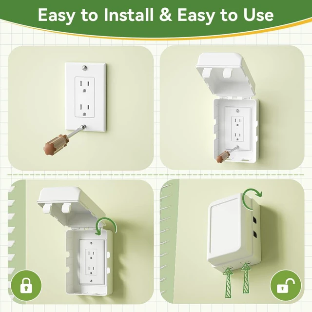 Alt view image 2 of 7 - Extra Large Electrical Outlet Box, Indoor Wall Electrical Outlet Cover, Baby Safety Plug Cover, Easy to Use, Large Interior Space. (1 Pack, White)