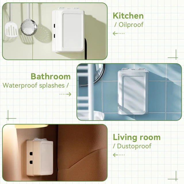 Alt view image 5 of 7 - Extra Large Electrical Outlet Box, Indoor Wall Electrical Outlet Cover, Baby Safety Plug Cover, Easy to Use, Large Interior Space. (1 Pack, White)