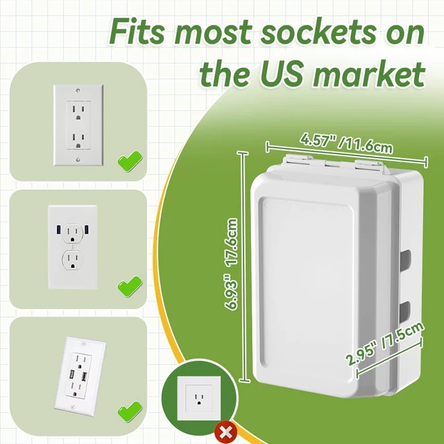 Alt view image 6 of 7 - Extra Large Electrical Outlet Box, Indoor Wall Electrical Outlet Cover, Baby Safety Plug Cover, Easy to Use, Large Interior Space. (1 Pack, White)