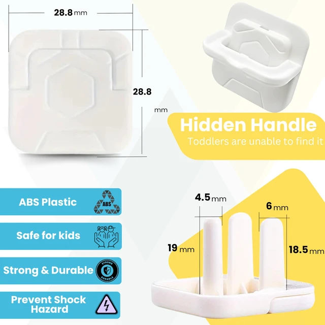 Alt view image 2 of 7 - 60 Pack Outlet Covers Baby Proofing with Pull Handle- Plug Covers Baby Proofing- White Baby Proof Outlet Covers 3 Prong Child Proof Outlet Cover- Shock Prevent Plug Protectors Baby Proof Plug Covers