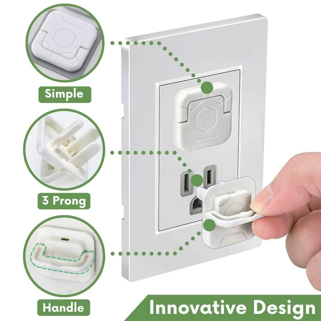 Alt view image 3 of 6 - Outlet Covers Baby Proofing Socket Protectors Child Safety Plug Caps Difficult for Toddler to Remove Electric Shock Guard for US 3-Prong White 40 Pack