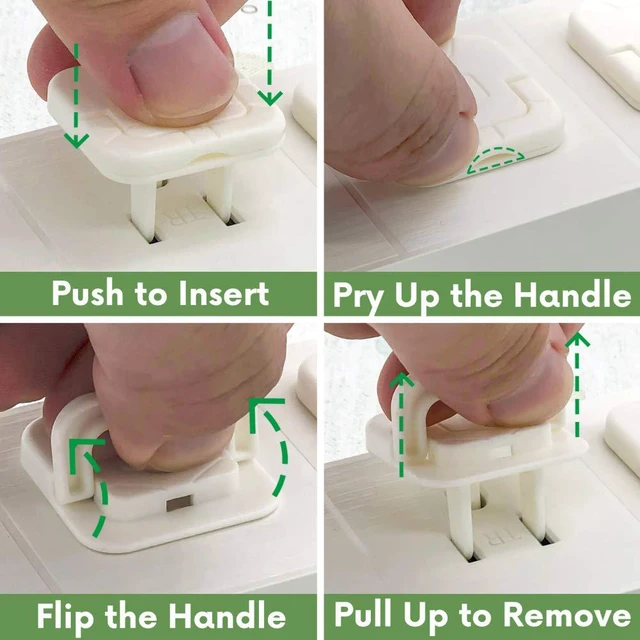 Alt view image 6 of 6 - Outlet Covers Baby Proofing Socket Protectors Child Safety Plug Caps Difficult for Toddler to Remove Electric Shock Guard for US 3-Prong White 40 Pack