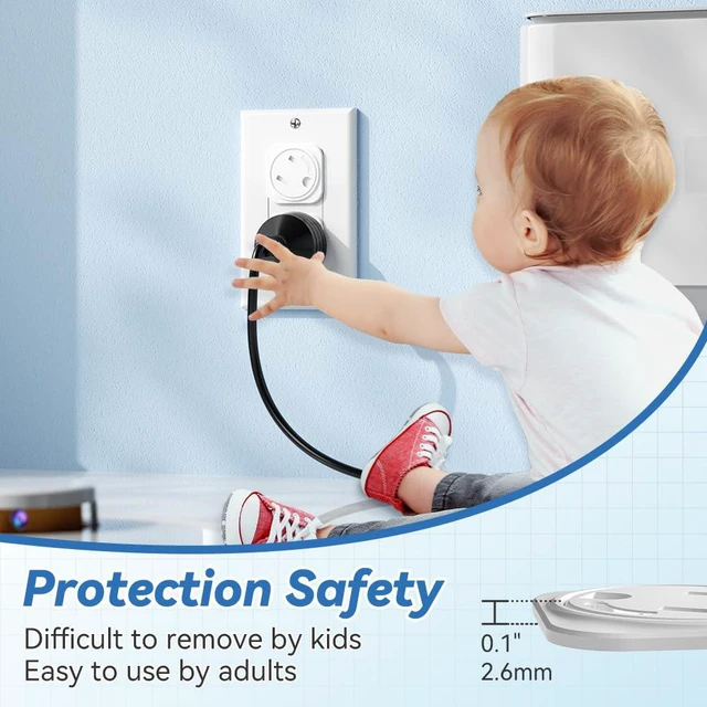 Alt view image 5 of 7 - 20 Pcs Electrical Safety Plug Socket Covers US, Child Baby Safety Plug Socket Covers for Sockets, Protection Against Electric Shock for Children (White)