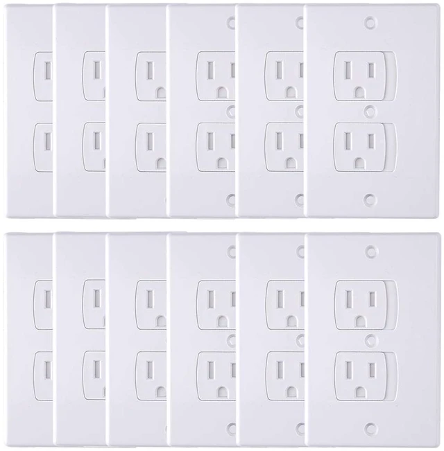 Main image of 12 Pack Baby Safety Electric Outlet Covers | Baby Safety Self Closing Wall Socket Plugs Plate Alternate for Child Proofing