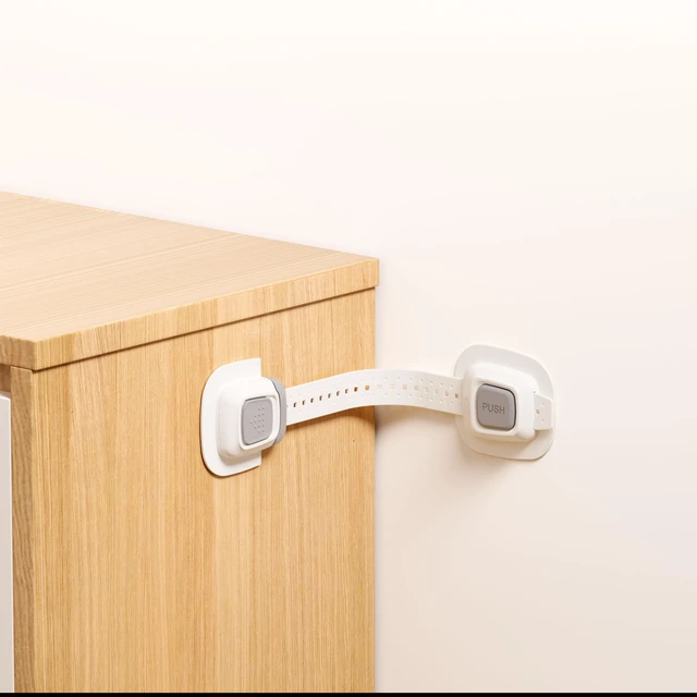 Alt view image 2 of 7 - No Drill Furniture Anchor, Adjustable Strap, 4 Pack | Anti-tip, Baby Proofing, 3M Adhesive Multi-Purpose
