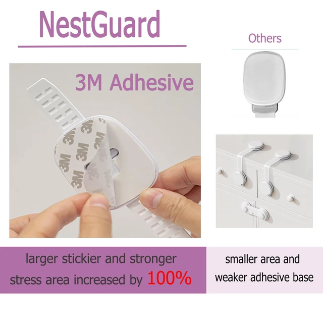 Alt view image 5 of 7 - No Drill Furniture Anchor, Adjustable Strap, 4 Pack | Anti-tip, Baby Proofing, 3M Adhesive Multi-Purpose