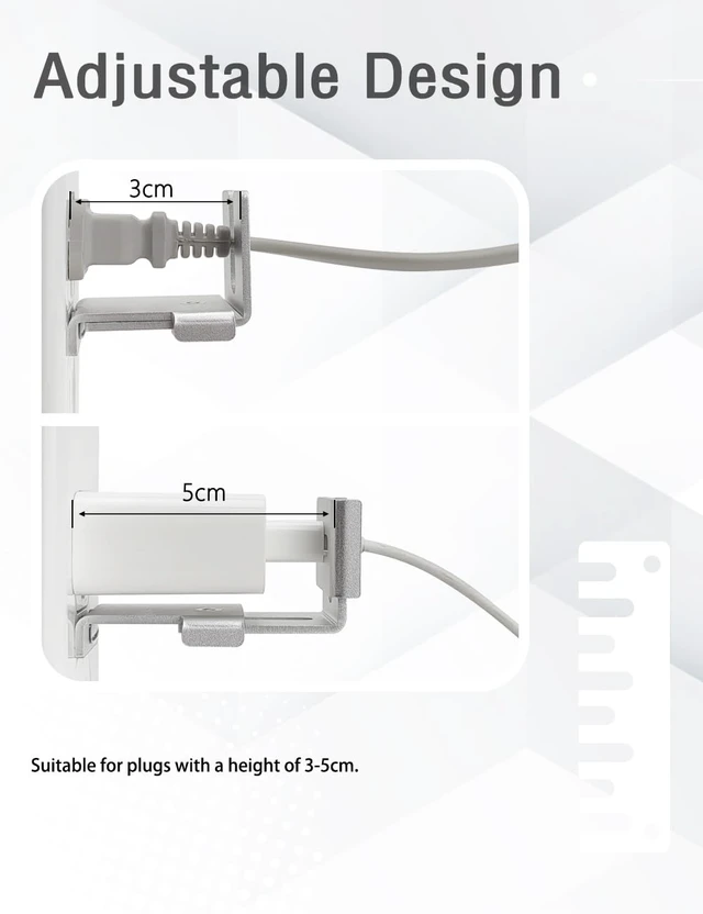 Alt view image 4 of 6 - Outlet Lock, Silver, 1-Pack | Adjustable Metal Security Device, Effectively Prevents Power Plug Accidental Unplugging for Surveillance & Home Equipment