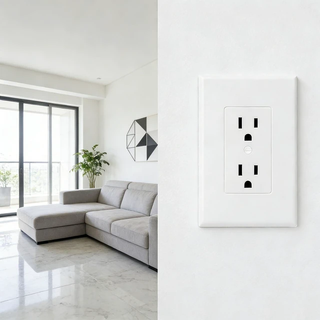 Alt view image 4 of 5 - 10 Pack Duplex Outlet Covers Wall Plates 1-Gang Switch Outlet Electrical Cover Plate Unbreakable Thermoplastic Faceplate for Light Receptacle Outlet Switch, White